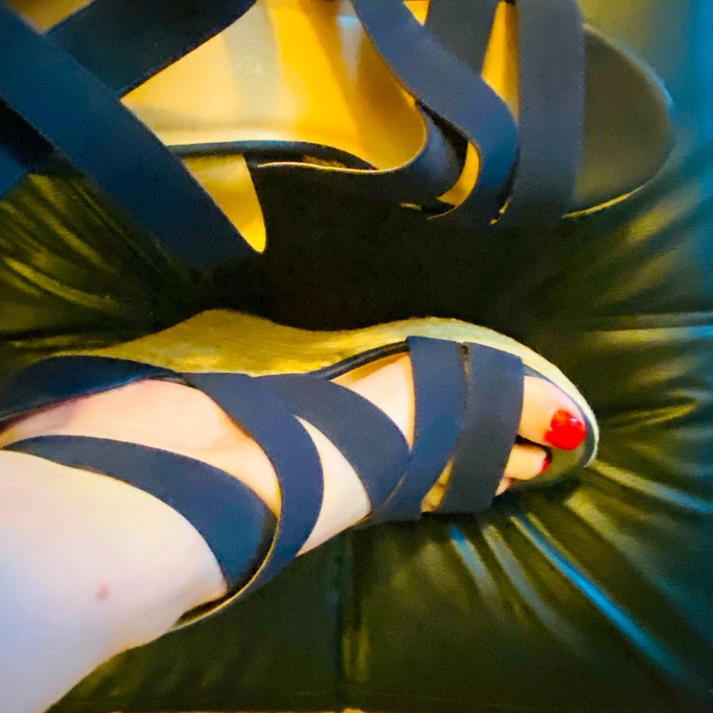 ~SALE~BOSTON PROPER ESPADRILLE WEDGES NAVY BLUE 10